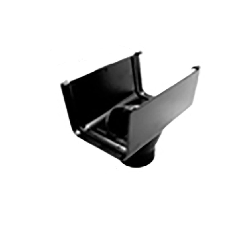 Alutec Evolve 76mm Aluminium Box Gutter Running Outlet on white background

