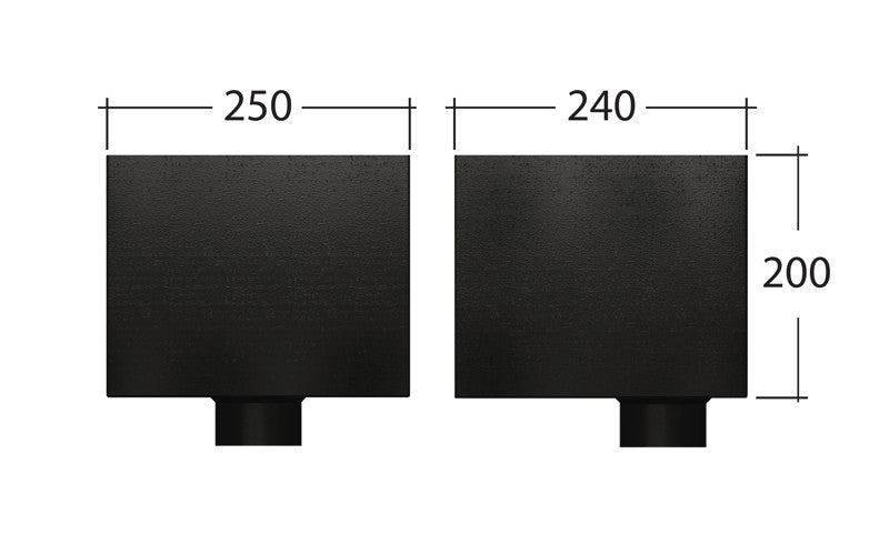 Decorative aluminium drain hopper for square downpipes, part of the Alutec Traditional system

