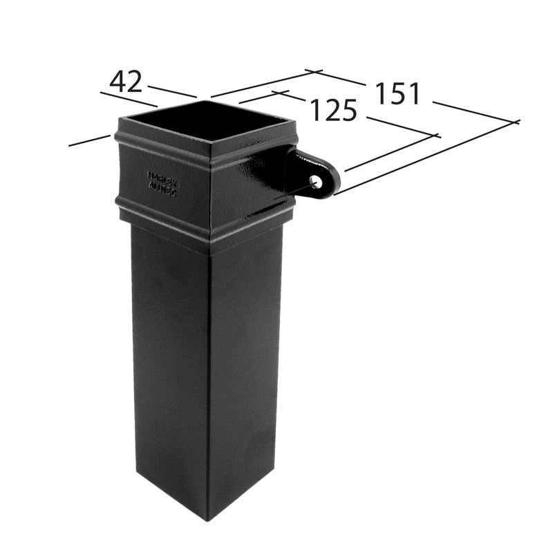 3m aluminium square downpipe by Alutec Traditional – 72x72mm profile

