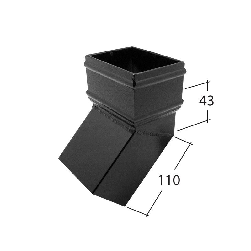 Alutec 72x72mm aluminium square downpipe bend 135 degree angle

