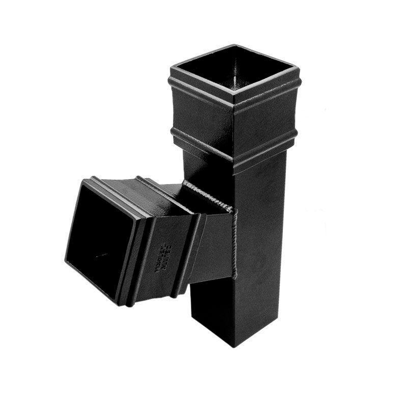 Alutec 92.5 degree square aluminium downpipe branch

