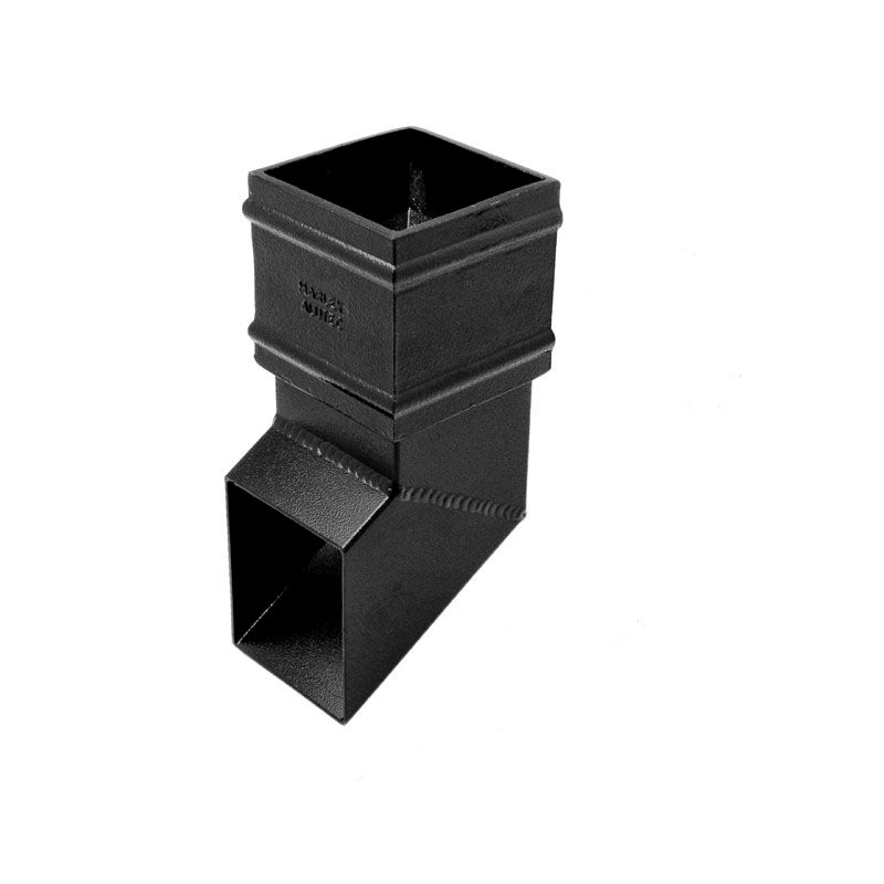 Aluminium downpipe shoe for 72x72mm non-eared square rainwater pipe