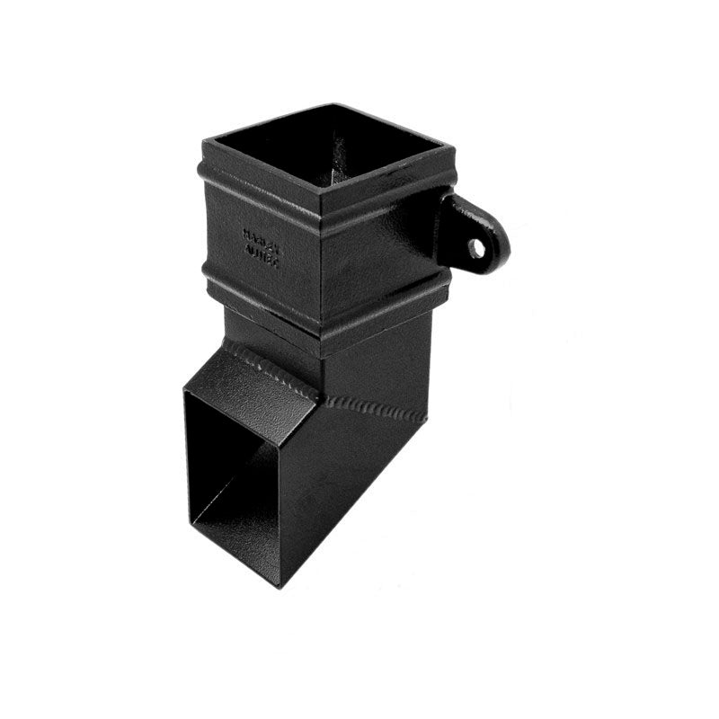 Alutec aluminium square downpipe shoe directing water away from building base