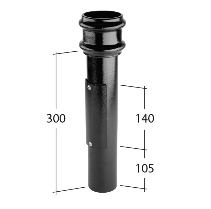 Alutec Tudor 76mm aluminium access pipe for downpipe maintenance