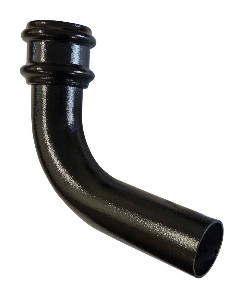 Alutec Tudor 76mm aluminium downpipe bend with 92.5 degree angle for smooth directional change

