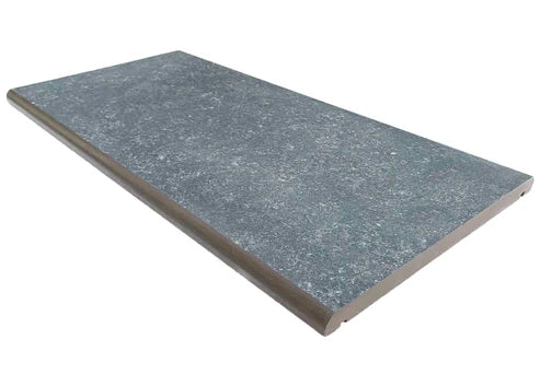 300mm x 600mm Castle Bluestone Natural porcelain coping stone with underside drip detail