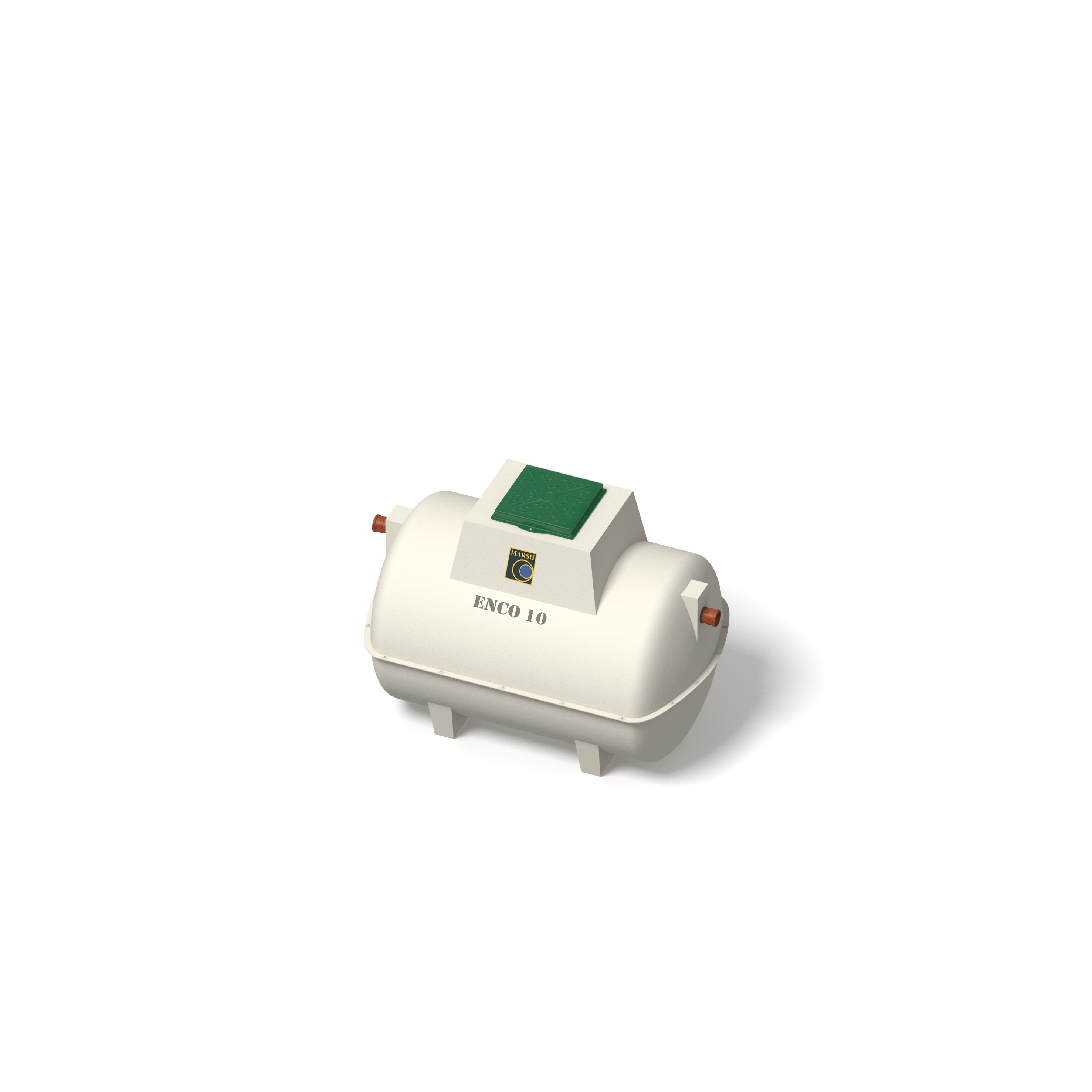 Compact Marsh ENCO 10 person domestic sewage treatment plant suitable for family homes.